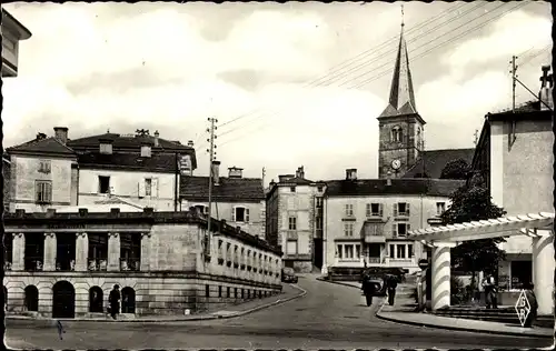 Ak Bains les Bains Vosges, Bain Romain, Hotel de ville, Kirche, Rathaus