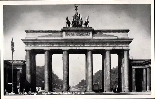 Ak Berlin Mitte, Brandenburger Tor, Siegessäule