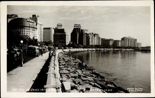 Foto Ak Rio de Janeiro Brasilien, Av. Beira Mar, Uferpromenade, Nuovo Mundo