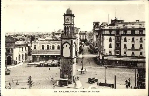Ak Casablanca Marokko, Place de France