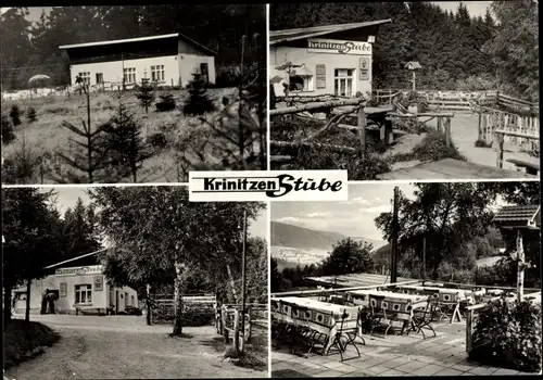 Ak Suhl in Thüringen, Blick auf das Waldgasthaus Krinitzenstube, Terrasse