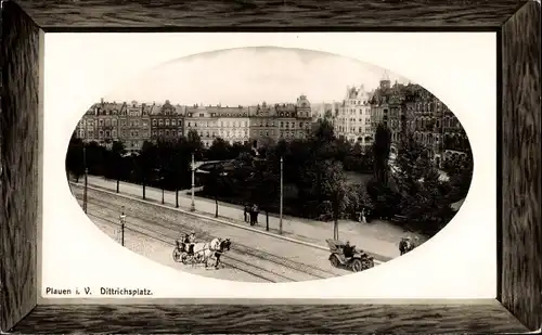 Passepartout Präge Ak Plauen im Vogtland, Dittrichplatz