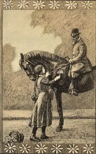 Künstler Ak Enders, A., Plauen im Vogtland, Margaretentag 1911, Pferd