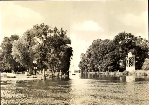 Ak Ueckermünde in Vorpommern, Hafeneinfahrt