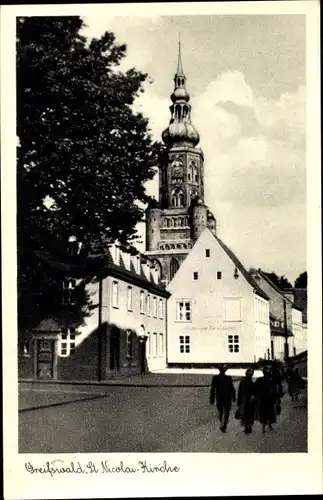 Ak Greifswald in Mecklenburg Vorpommern, Nicolaikirche