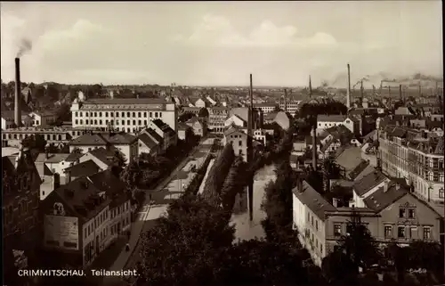 Ak Crimmitschau in Sachsen, Panorama, Teilansicht