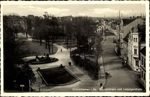 Ak Crimmitschau in Sachsen, Bismarckhain, Leipzigerstraße