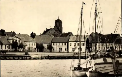 Ak Wolgast in Mecklenburg Vorpommern, Hafenpartie