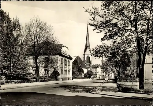 Ak Gera in Thüringen, Talstraße mit Trinitatiskirche