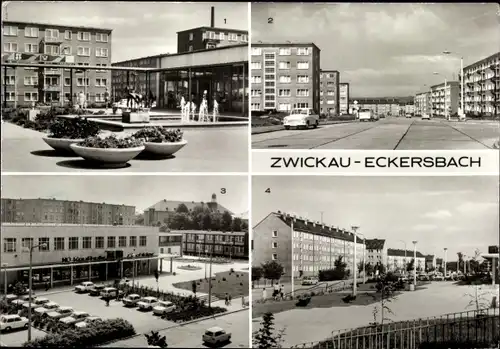 Ak Eckersbach Zwickau in Sachsen, Versorgungszentrum, Kosmonautenstraße, HO Kaufhalle, Scheffelstr.