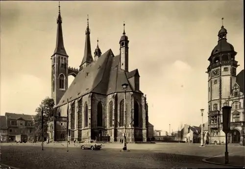 Ak Cöthen Köthen in Anhalt, Marktplatz mit St. Jakobskirche und Rathaus