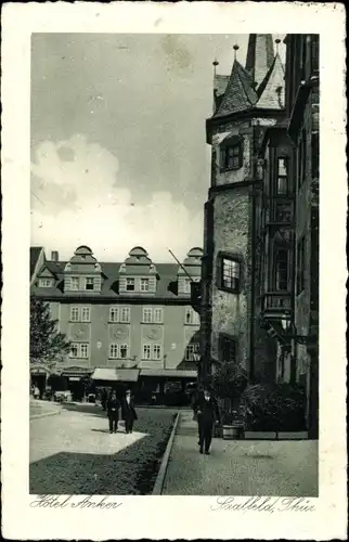Ak Saalfeld Thüringen, Blick auf das Hotel Anker, früher Goldene Gans