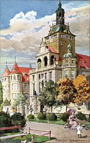 Künstler Ak Wagner, Richard, München, Nationalmuseum, Außenansicht, Dame