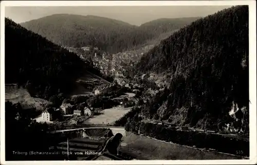 Ak Triberg im Schwarzwald, Blick vom Höhnen, Panormam