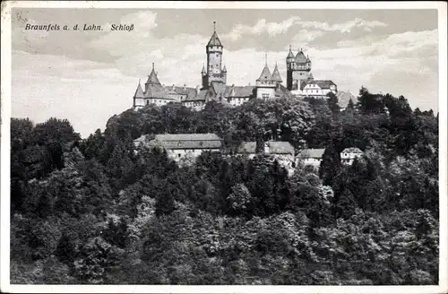 Ak Braunfels an der Lahn, Blick auf das Schloss, Außenansicht