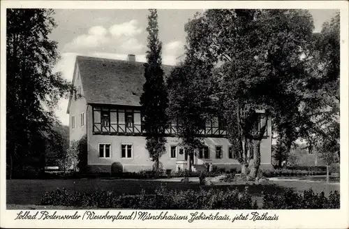 Ak Bodenwerder in Niedersachsen, Münchhausens Geburtshaus, Jetzt Rathaus
