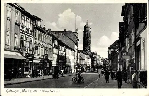 Ak Göttingen in Niedersachsen, Straßenpartie Weenderstraße, Weendertor