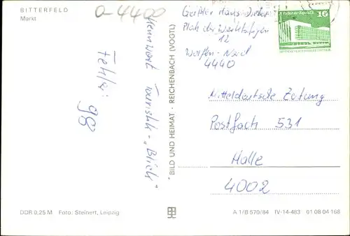 Ak Bitterfeld in Sachsen Anhalt, Markt, Café am Markt