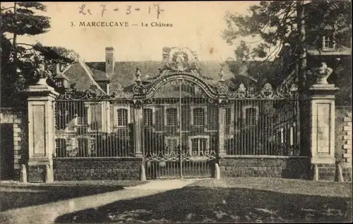 Ak Marcelcave Somme, Le Chateau, Blick auf das Schloss, Tor