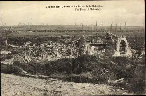 Ak Aisne, Chemin des Dames, La Ferme de la Malmaison