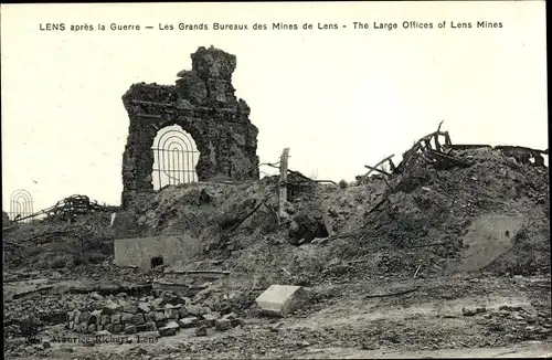 Ak Lens Pas de Calais, apres la Guerre, Les Grands Bureaux des Mines