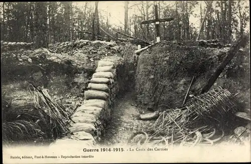 Ak Montauville Meurthe et Moselle, Guerre 1914-1915, La Croix des Carmes, Graben