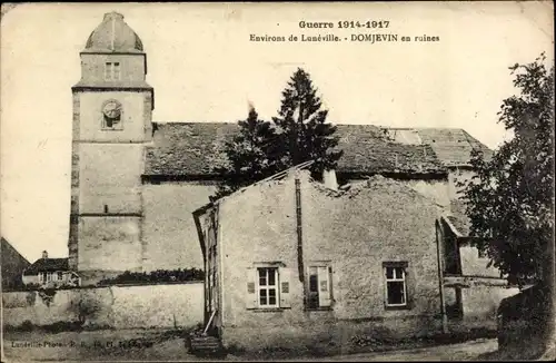 Ak Domjevin Meurthe et Mosellen, en Ruines, Eglise