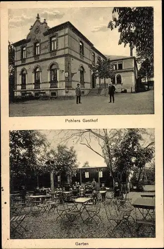 Ak Waldsachsen Meerane in Sachsen, Gasthaus, Außenansicht und Gartenpartie