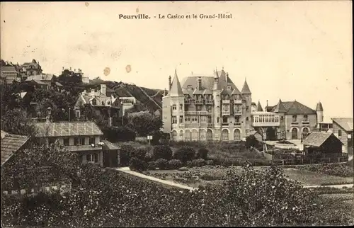 Ak Pourville Seine Maritime, Le Casino et la Grand Hôtel
