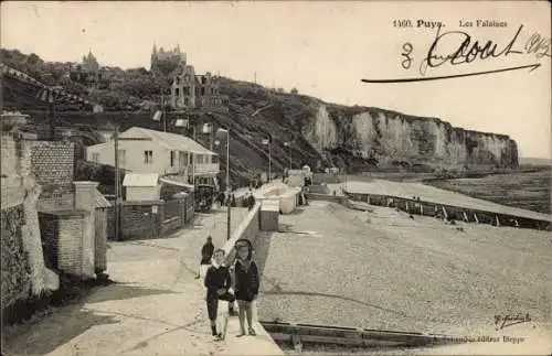 Ak Dieppe Seine Maritime, Puys, les Falaises