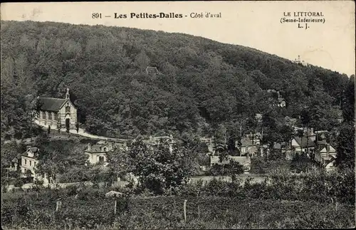 Ak Petites Dalles Seine Maritime, Côte d'aval, Teilansicht vom Ort