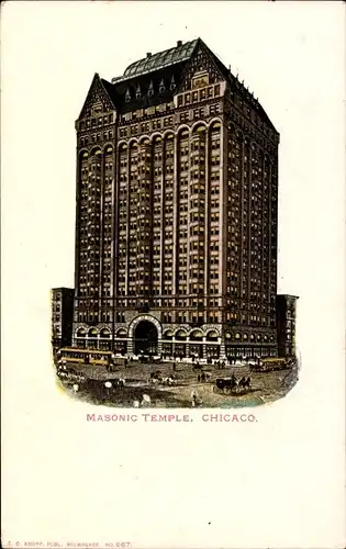 Ak Chicago Illinois, Masonic Temple