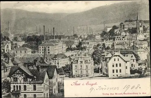 Ak Aue im Erzgebirge Sachsen, Blick auf die Stadt