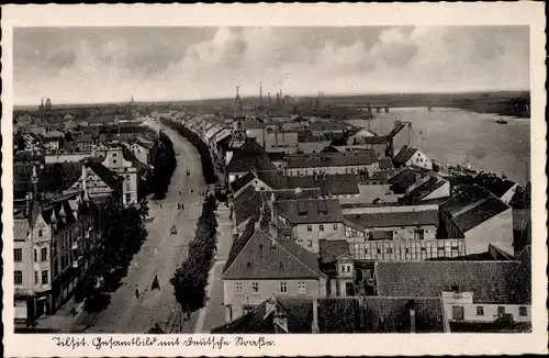 Ak Sowjetsk Tilsit Ostpreußen, Gesamtbild mit Deutsche Straße