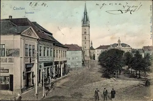 Ak Čáslav Tschaslau Mittelböhmen, Namesti
