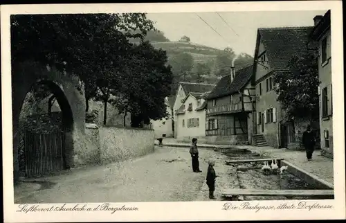 Ak Auerbach Bensheim an der Bergstraße Hessen, Bachgasse, älteste Dorfstraße