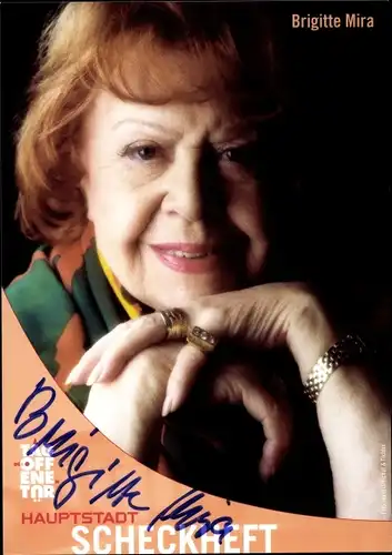 Ak Schauspielerin und Sängerin Brigitte Mira, Jedermann 2002, Portrait, Autogramm