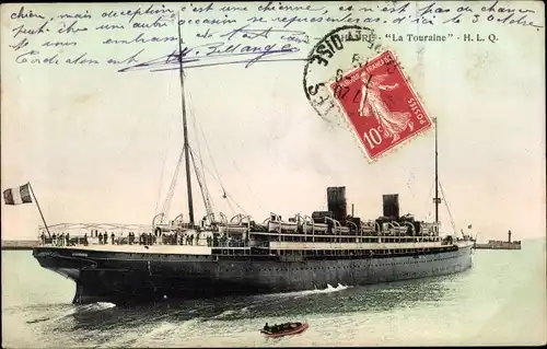 Ak Dampfer, Dampfschiff La Touraine, CGT, French Line