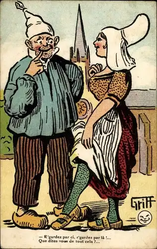 Künstler Ak Griff, R'gardez par ci, r'gardez par la