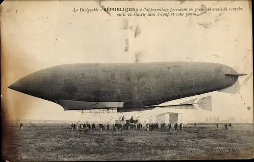 Ak Le Dirigeable Republique, Zeppelin