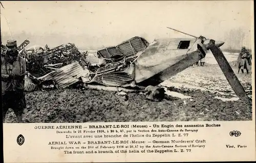 Ak Brabant le Roi Meuse, Guerre Aerienne, Un Engin des assassins Boches