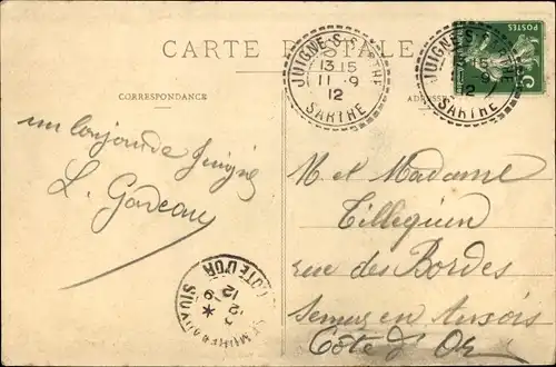 Ak Sablé Sarthe, L'Aviateur Lusetti, sur Monoplan Blériot, Château