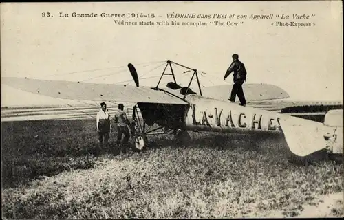 Ak La Grande Guerre 1914-1915, Vedrine dans l'Est et son Appareil La Vache