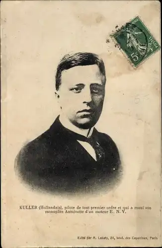 Ak Kuller, pilote de tout premier ordre et qui a muni son monoplan Antoinette