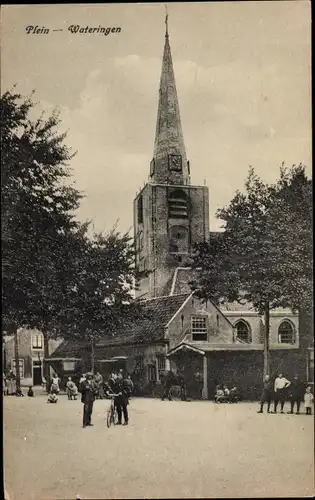 Ak Wateringen Südholland, Plein, Kerk