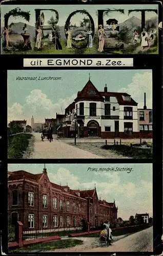 Ak Egmond aan Zee Nordholland Niederlande, Voorstraat, Lunchroom, Prins Hendrik Stichting