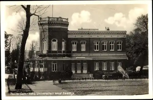 Ak Rotterdam Südholland Niederlande, Volks Universiteit West Zeedijk