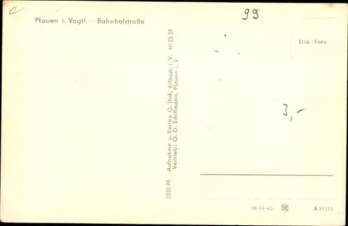 Ak Plauen im Vogtland, Bahnhofstraße, Straßenbahnen