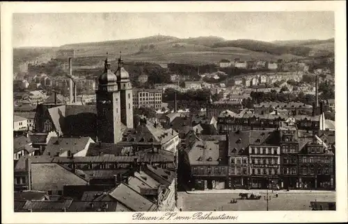 Ak Plauen im Vogtland, Blick vom Rathausturm