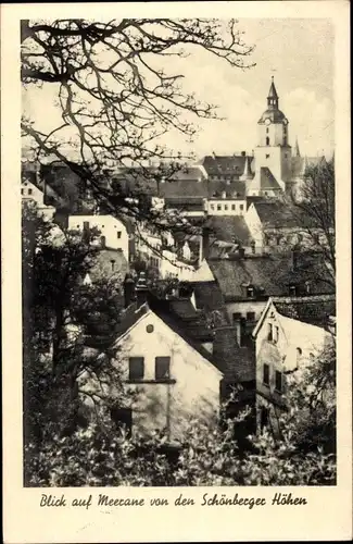 Ak Meerane in Sachsen, Stadtpanorama von den Schönberger Höhen